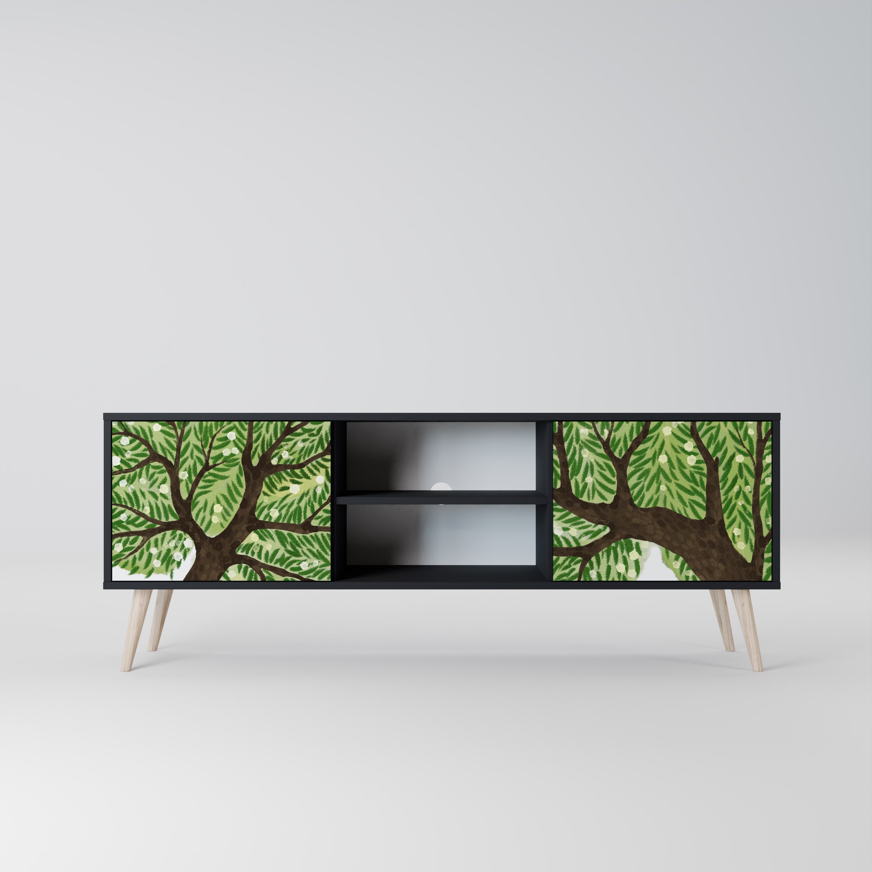 Mueble de TV WILDERNESS DASH de 2 puertas con acabado negro