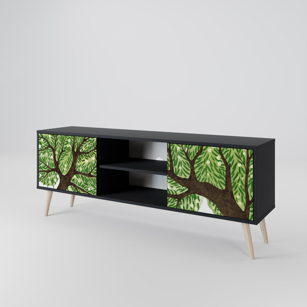 Mueble de TV WILDERNESS DASH de 2 puertas con acabado negro