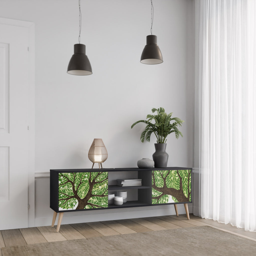 Mueble de TV WILDERNESS DASH de 2 puertas con acabado negro