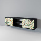 PALM SPRING Mueble de TV de 2 Puertas en Acabado Negro