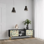 PALM SPRING Mueble de TV de 2 Puertas en Acabado Negro