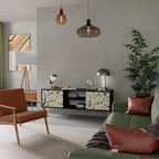 PALM SPRING Mueble de TV de 2 Puertas en Acabado Negro