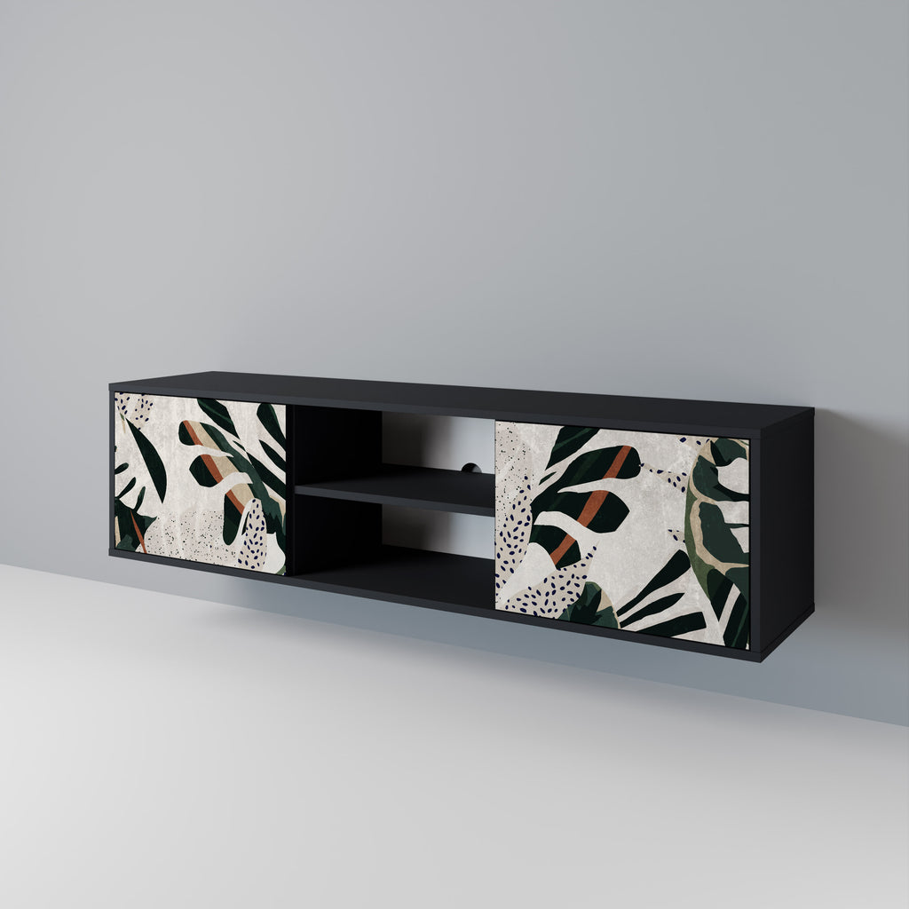 Mueble de TV de 2 puertas VERDURE FORMATION en acabado negro