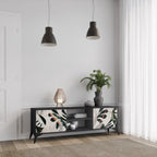 VERDURE FORMATION Mueble de TV de 2 Puertas en Acabado Negro