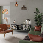 VERDURE FORMATION Mueble de TV de 2 Puertas en Acabado Negro