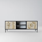 SAND SCULPTURES 2-Door TV Stand in Black Finish
