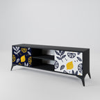 CITRUS BLACK AND WHITE Mueble de TV de 2 Puertas en Acabado Negro