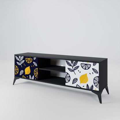 CITRUS BLACK AND WHITE Mueble de TV de 2 Puertas