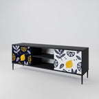 CITRUS BLACK AND WHITE Mueble de TV de 2 Puertas en Acabado Negro