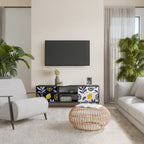 CITRUS BLACK AND WHITE Mueble de TV de 2 Puertas en Acabado Negro