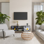 CITRUS BLACK AND WHITE Mueble de TV de 2 Puertas en Acabado Negro