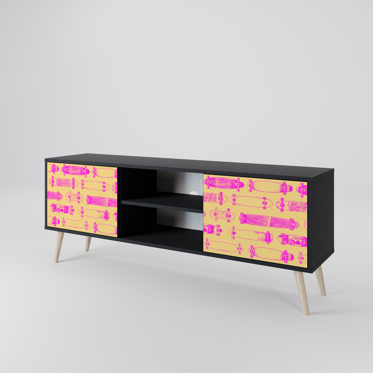 SKATEBOARD ARTISTRY Mueble de TV de 2 Puertas
