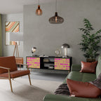 SKATEBOARD ARTISTRY 2-Door TV Stand in Black Finish