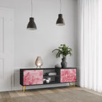 SWEET TROPICS Mueble de TV de 2 Puertas en Acabado Negro
