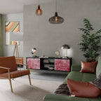 SWEET TROPICS Mueble de TV de 2 Puertas en Acabado Negro