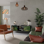 VERDURE ABYSS Mueble de TV de 2 Puertas en Acabado Negro