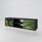 VERDURE ABYSS Mueble de TV de 2 Puertas en Acabado Negro