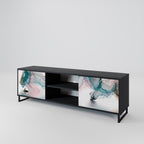 VELVET CROSSING Mueble de TV de 2 Puertas en Acabado Negro