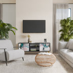 VELVET CROSSING Mueble de TV de 2 Puertas en Acabado Negro