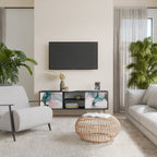 VELVET CROSSING Mueble de TV de 2 Puertas en Acabado Negro