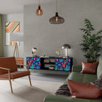 CACTUS VIBES Mueble de TV de 2 Puertas en Acabado Negro