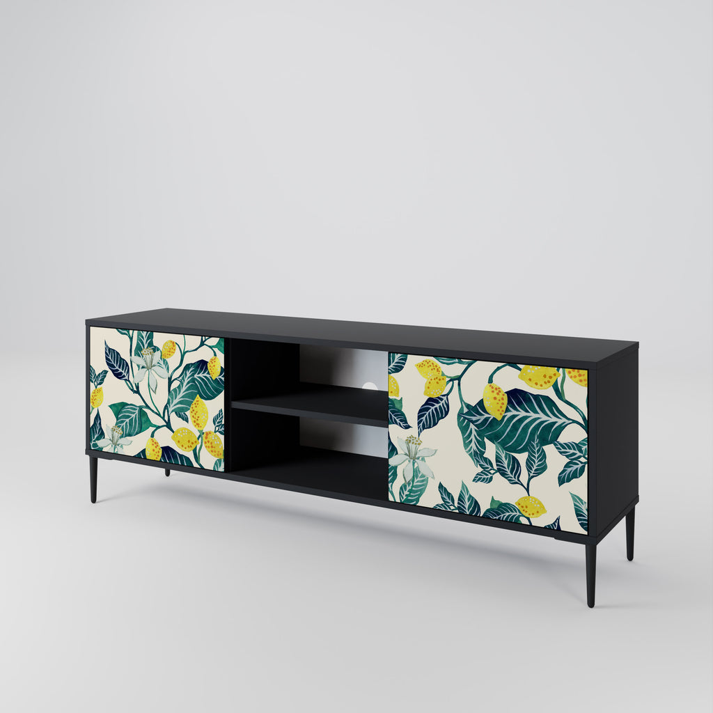 Mueble de TV de 2 puertas LEMON TREE con acabado negro