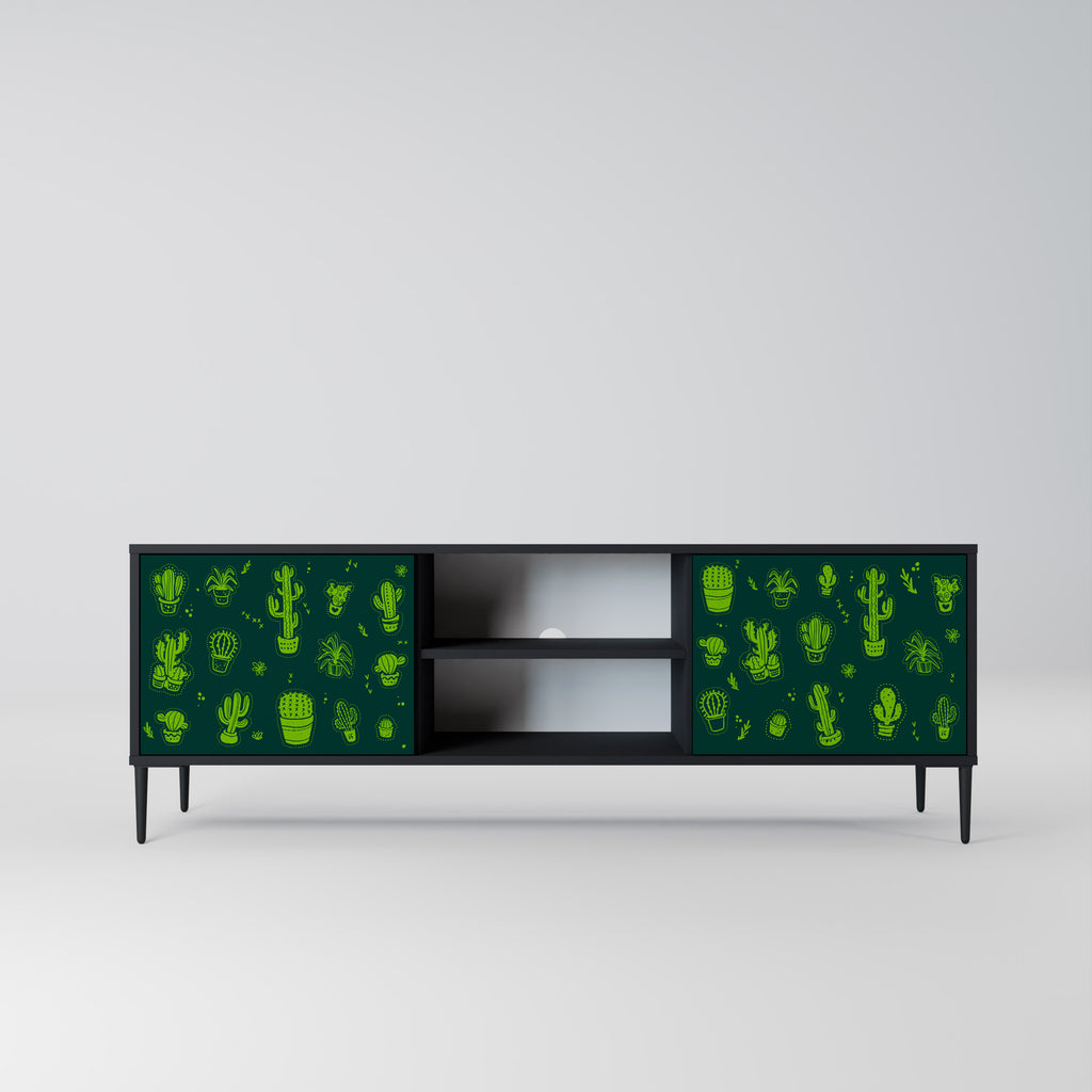 Mueble de TV de 2 puertas DESERT GREEN con acabado negro