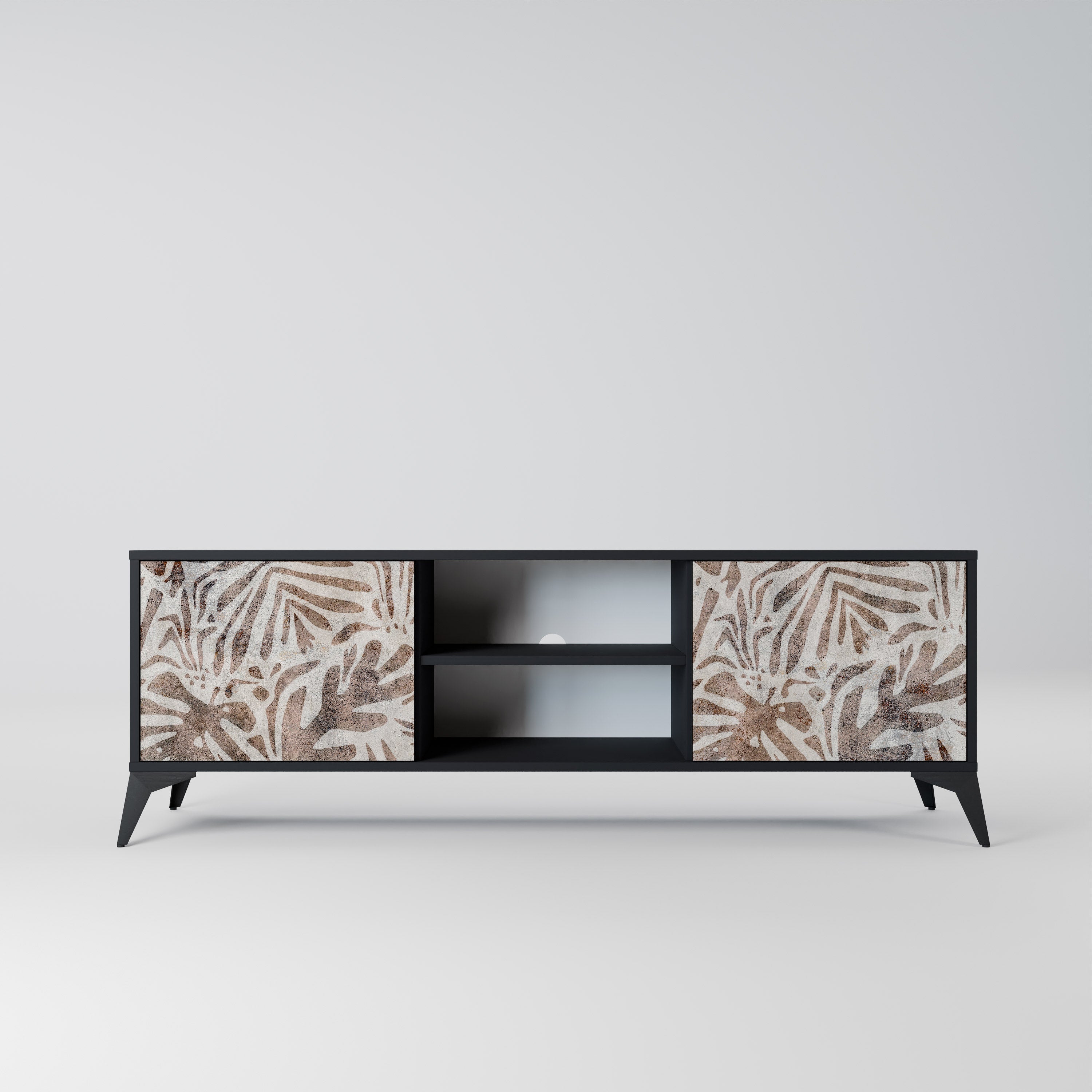 Mueble de TV de 2 puertas PASSING TIME en acabado negro