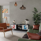 CHILDHOOD MEMORY Mueble de TV de 2 Puertas en Acabado Negro