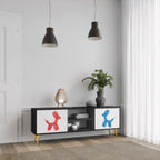 CHILDHOOD MEMORY Mueble de TV de 2 Puertas en Acabado Negro