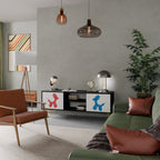 CHILDHOOD MEMORY Mueble de TV de 2 Puertas en Acabado Negro