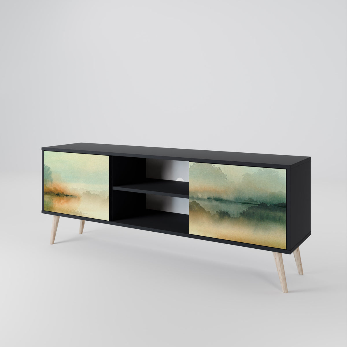 MORNING BY THE LAKE Mueble de TV de 2 Puertas
