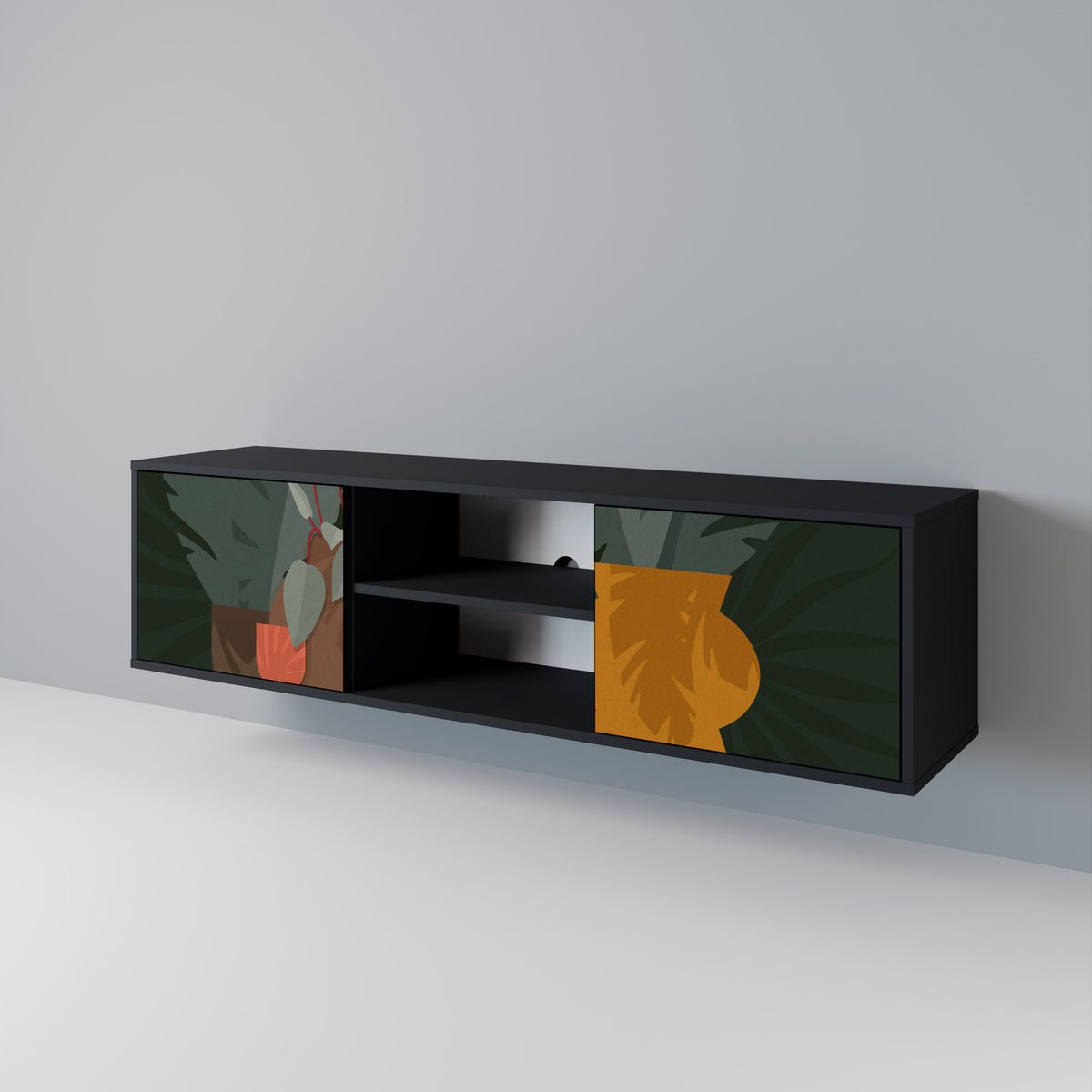 TROPICAL COMPOSITION Mueble de TV de 2 Puertas