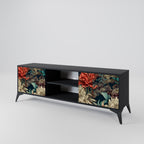 SPROUTING GRACE 2-Door TV Stand in Black Finish