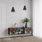 SPROUTING GRACE 2-Door TV Stand in Black Finish