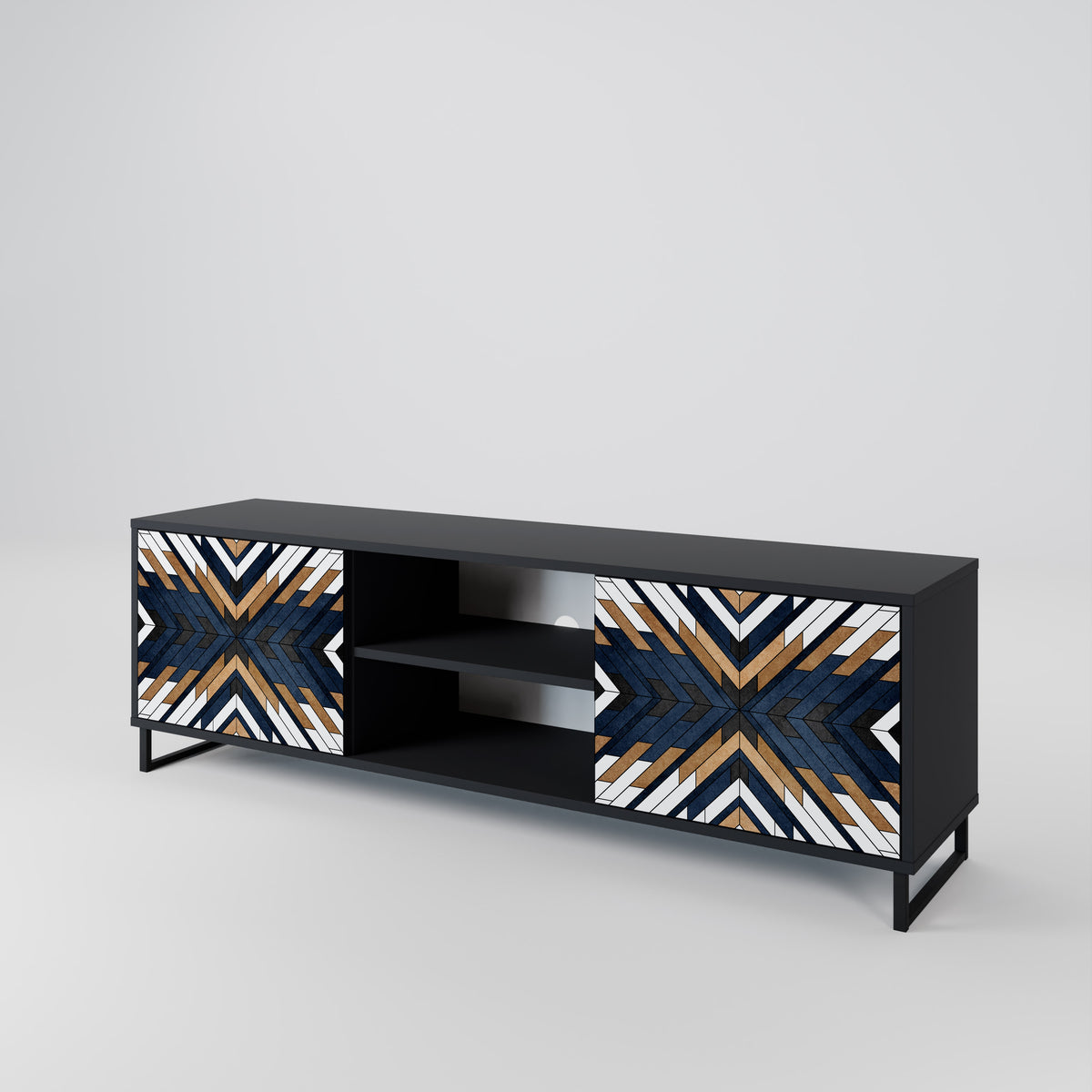 ARTFUL GEOMETRY Mueble de TV de 2 Puertas
