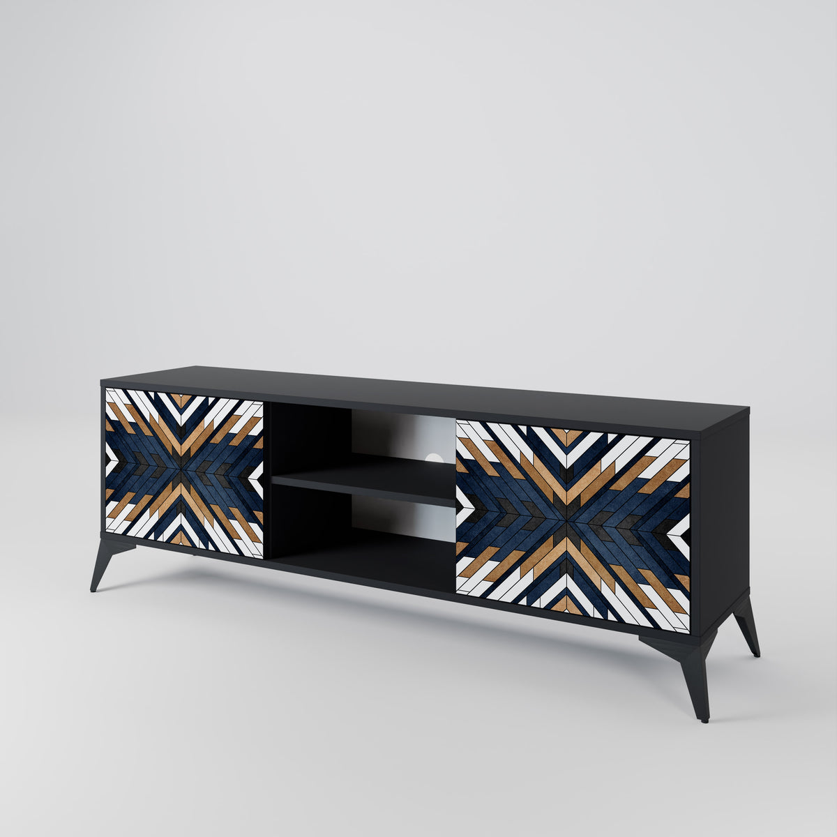 ARTFUL GEOMETRY Mueble de TV de 2 Puertas