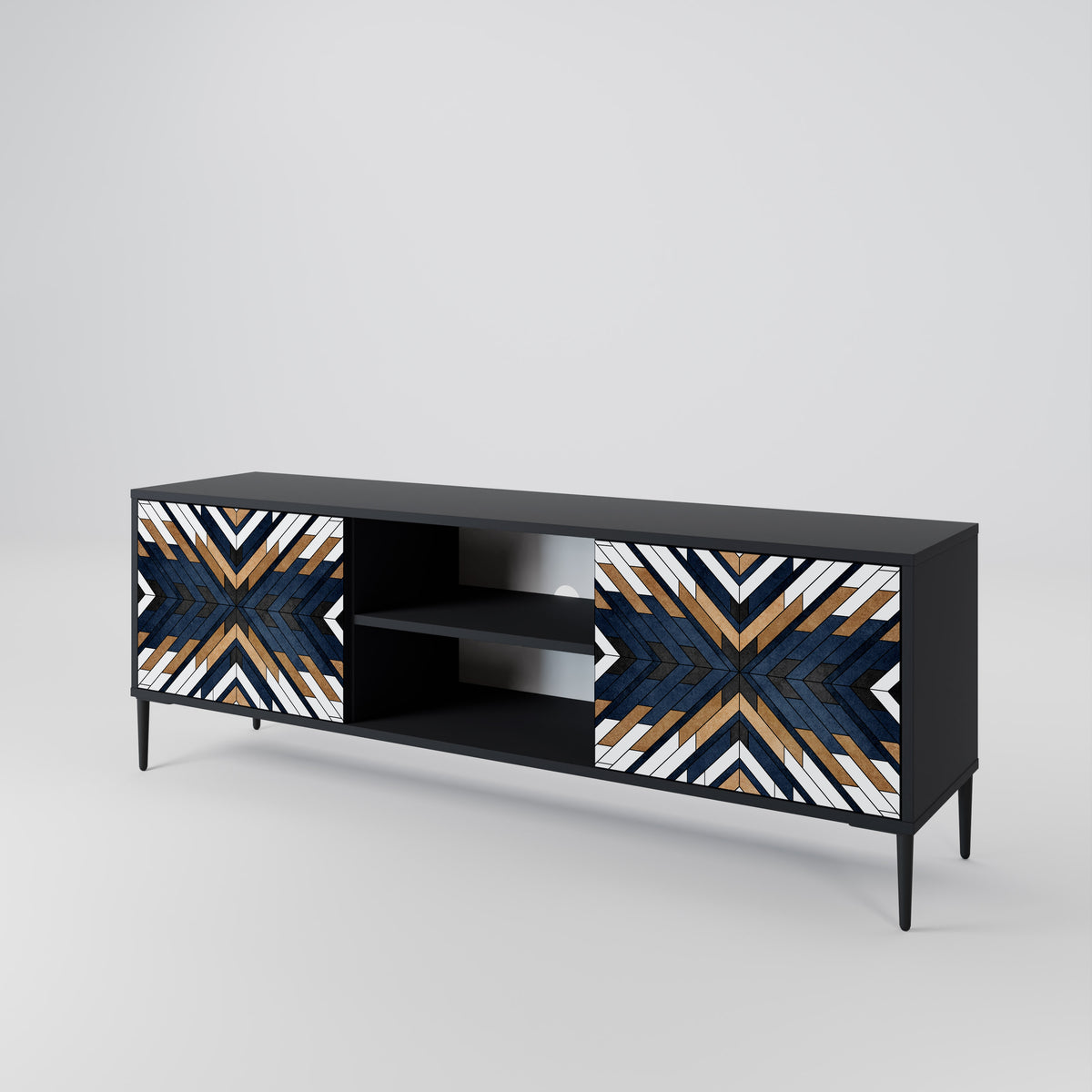 ARTFUL GEOMETRY Mueble de TV de 2 Puertas