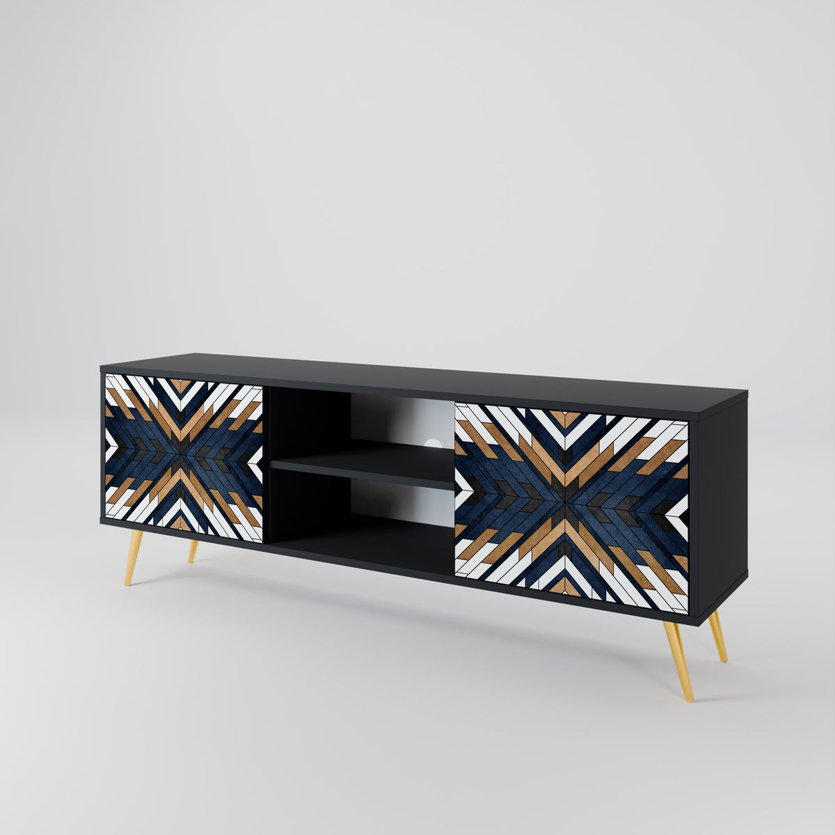 ARTFUL GEOMETRY Mueble de TV de 2 Puertas