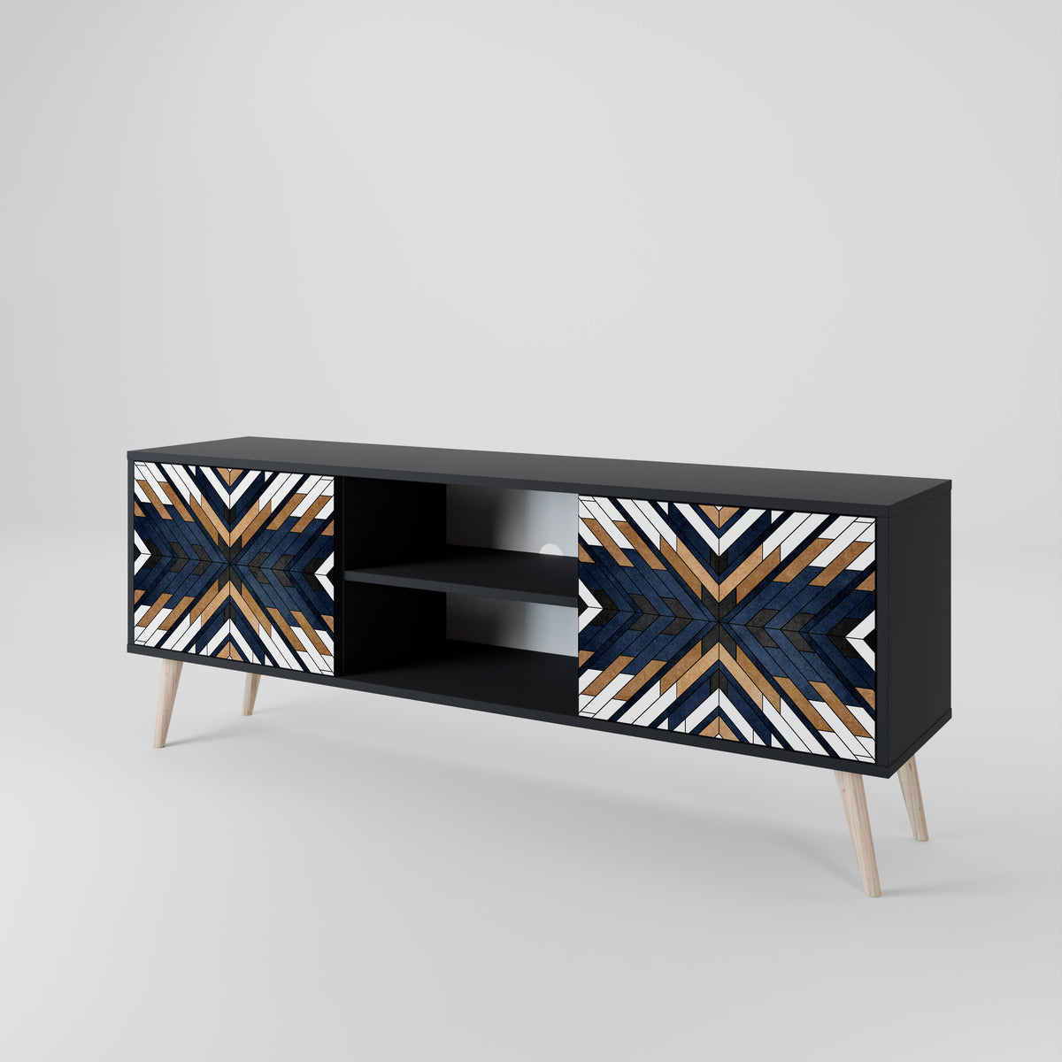 ARTFUL GEOMETRY Mueble de TV de 2 Puertas