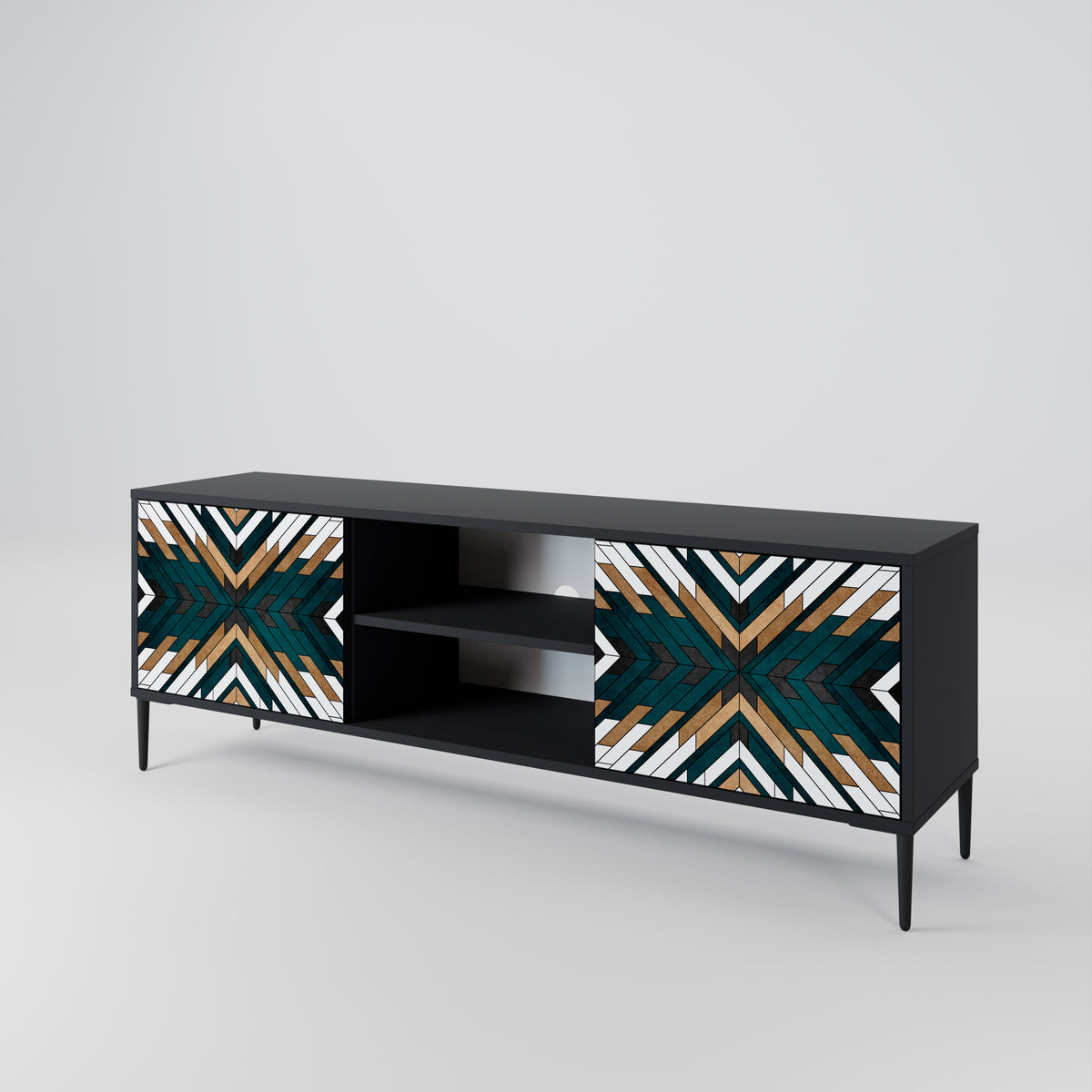 ARTISTIC GEOMETRY Mueble de TV de 2 Puertas