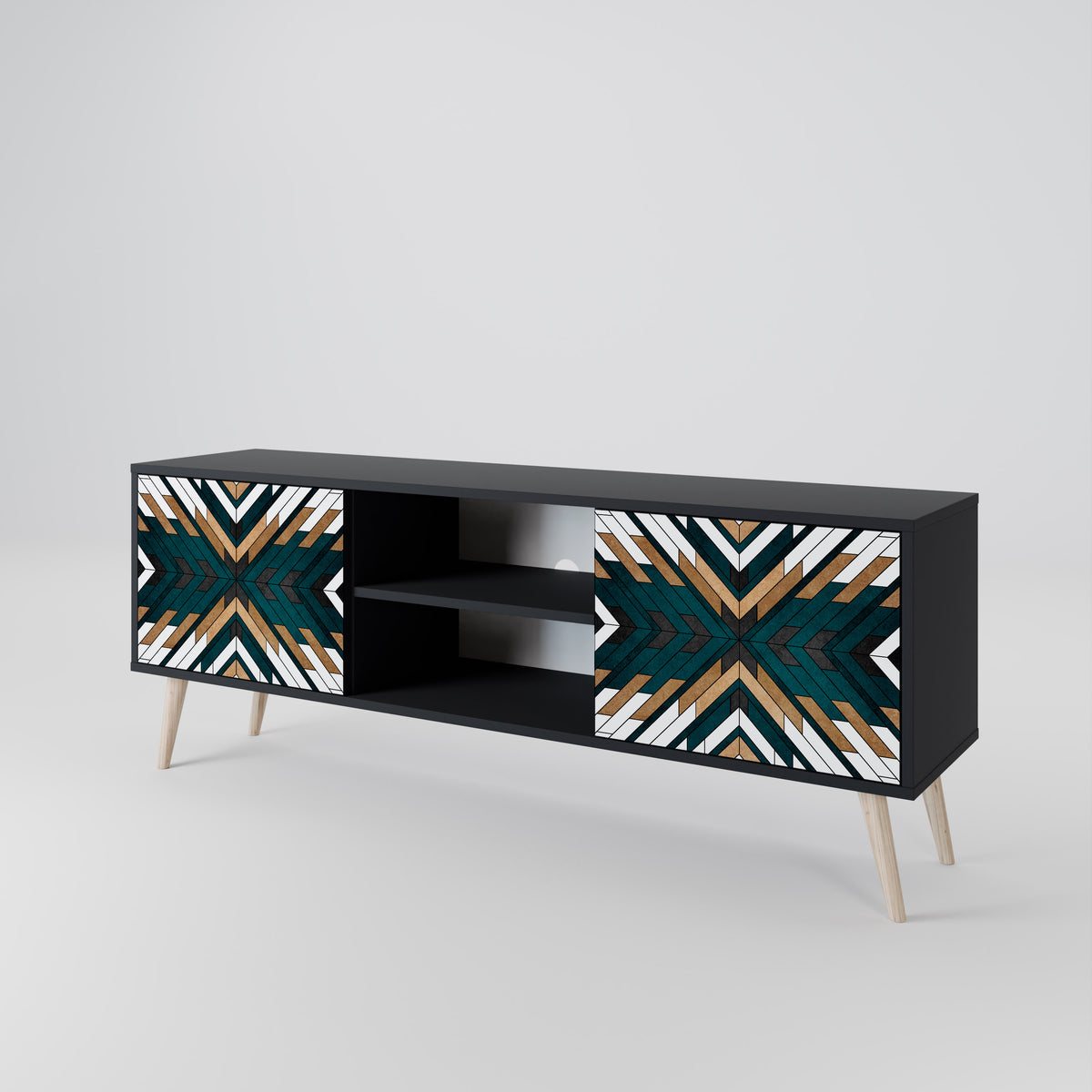 ARTISTIC GEOMETRY Mueble de TV de 2 Puertas