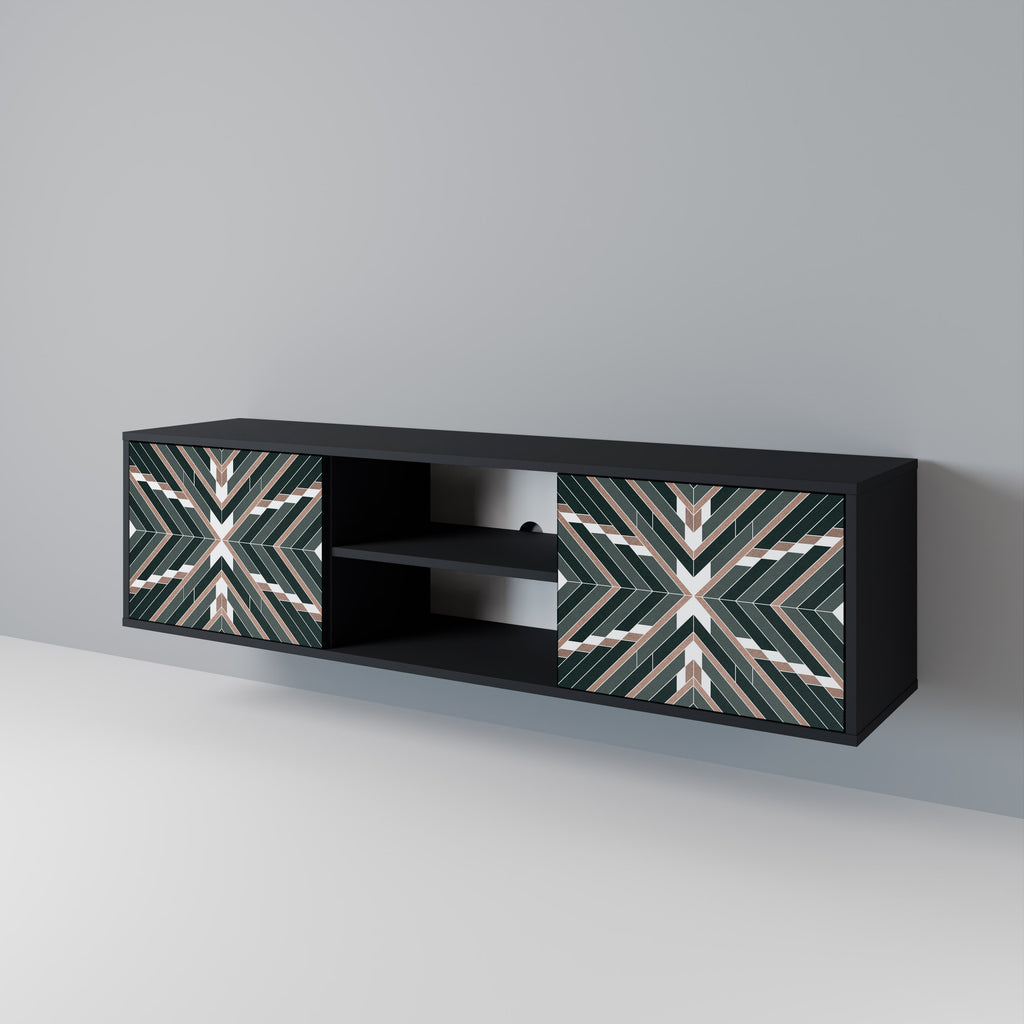 Mueble de TV de 2 puertas DIMENSION DELIGHTS con acabado negro