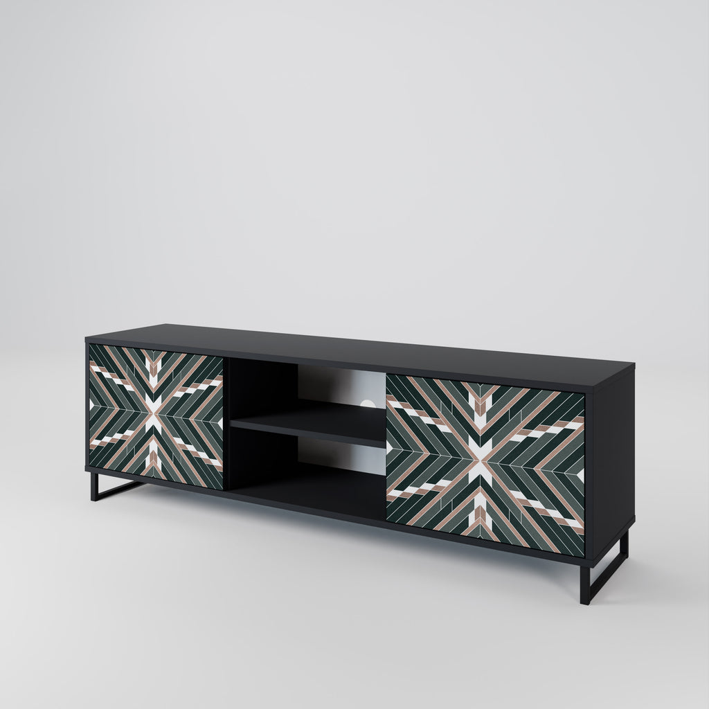 Mueble de TV de 2 puertas DIMENSION DELIGHTS con acabado negro