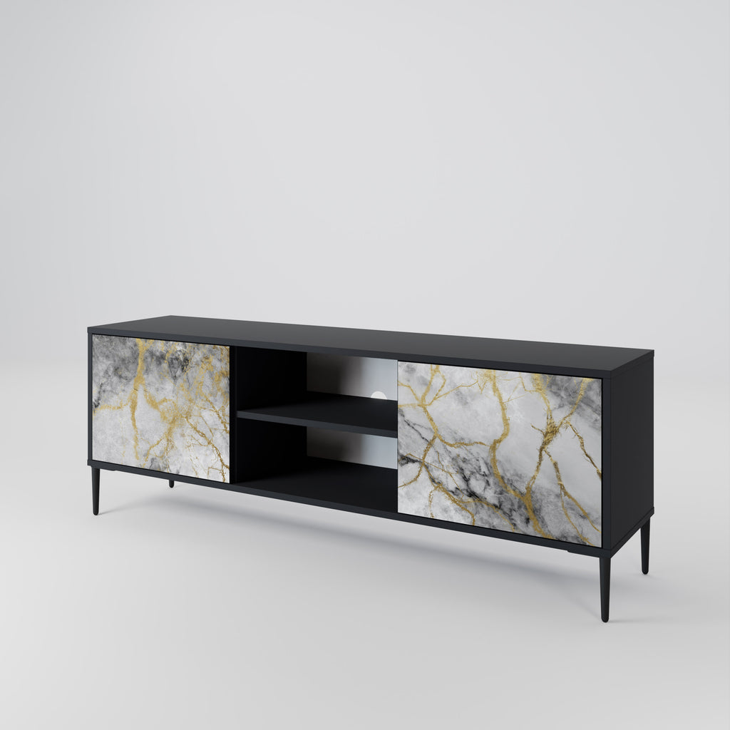 Mueble de TV TIMELESS GLIDE de 2 puertas con acabado negro