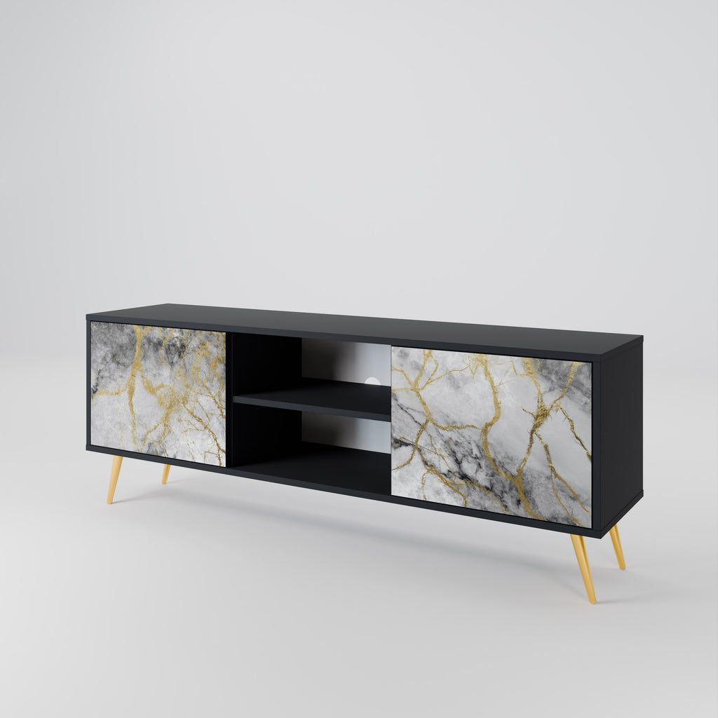 Mueble de TV TIMELESS GLIDE de 2 puertas con acabado negro