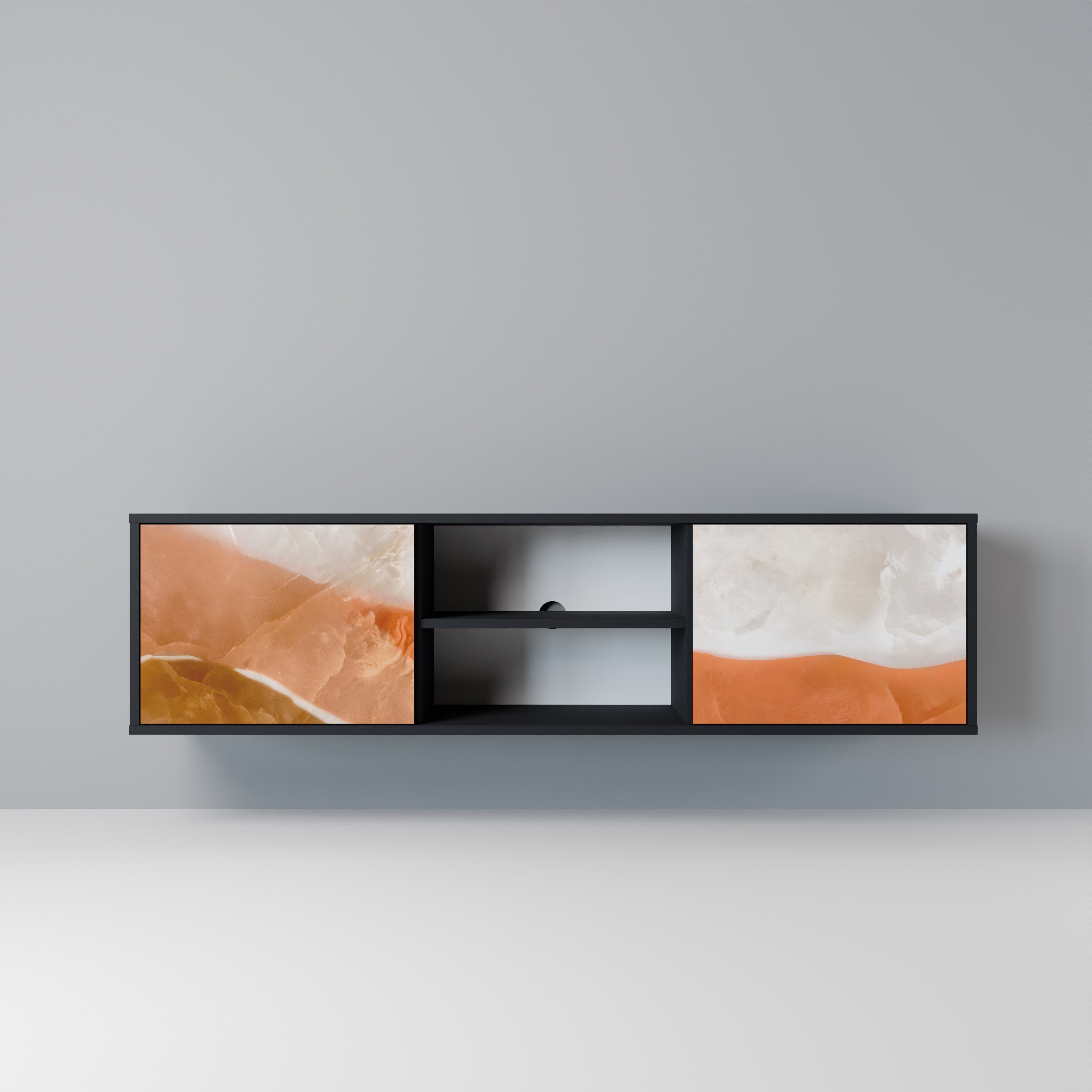 Mueble de TV de 2 puertas SPLENDOUR de SANDHILLS con acabado negro