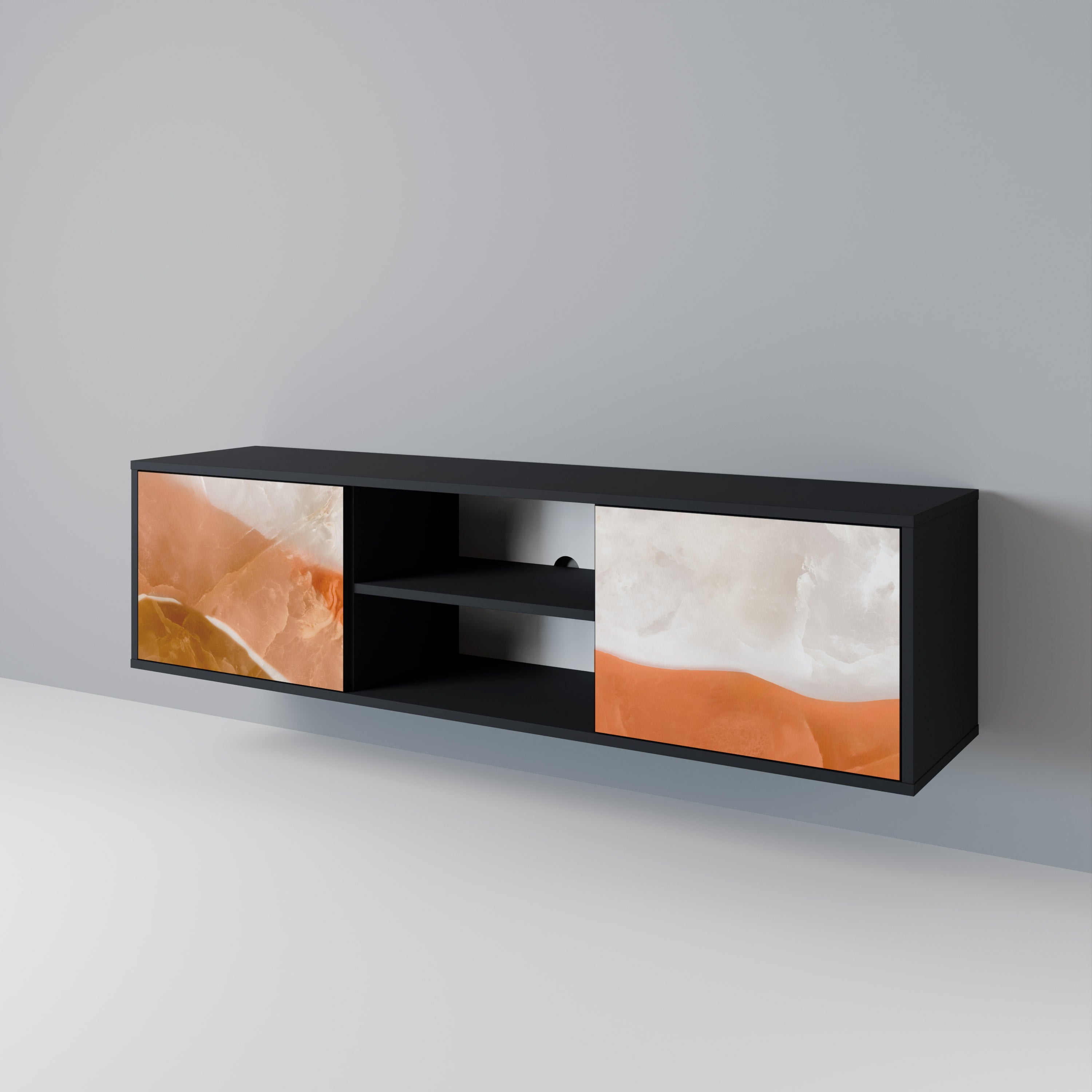 Mueble de TV de 2 puertas SPLENDOUR de SANDHILLS con acabado negro
