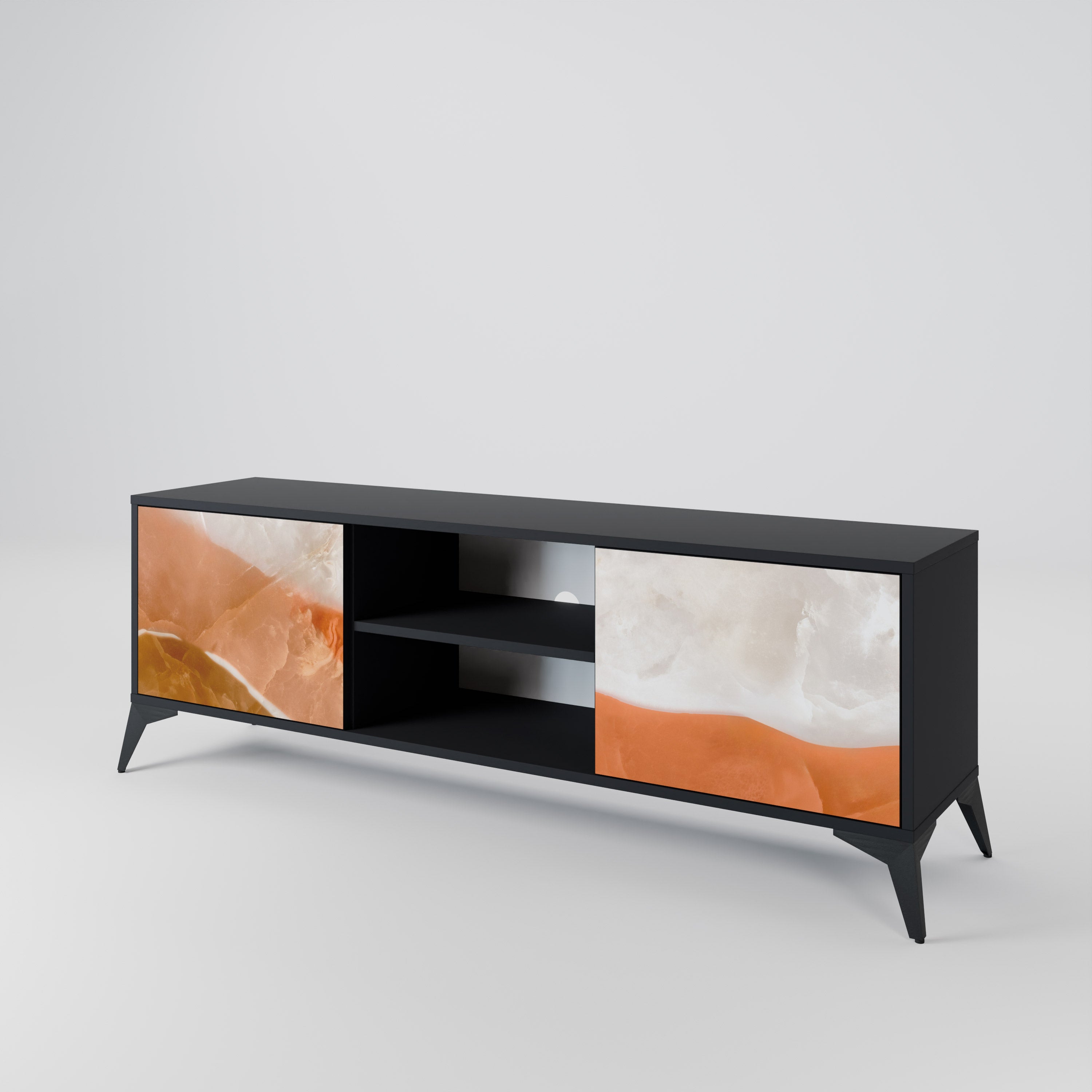 Mueble de TV de 2 puertas SPLENDOUR de SANDHILLS con acabado negro