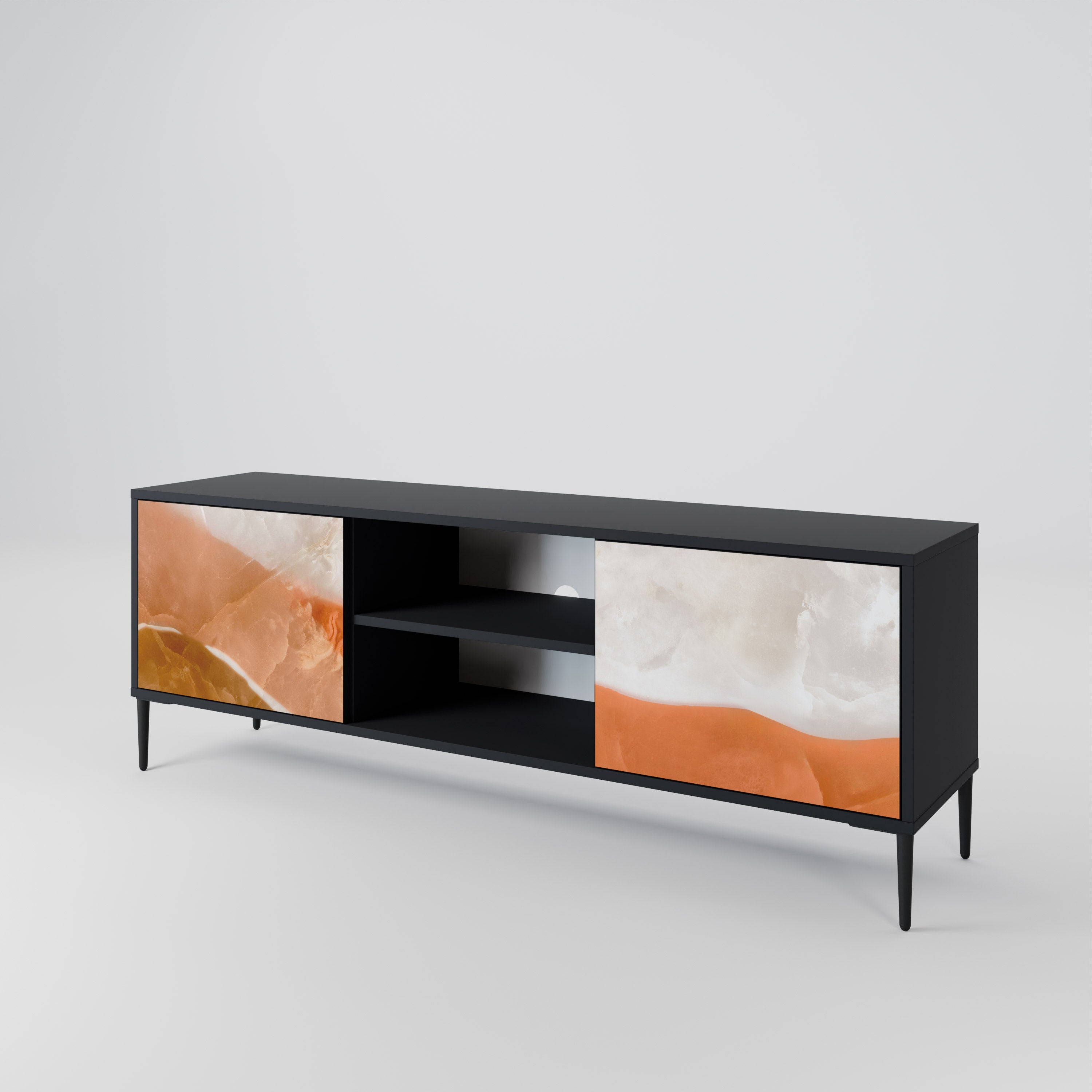 Mueble de TV de 2 puertas SPLENDOUR de SANDHILLS con acabado negro